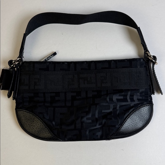 Fendi Black Zucca Nylon Handbag - Picture 4 of 8